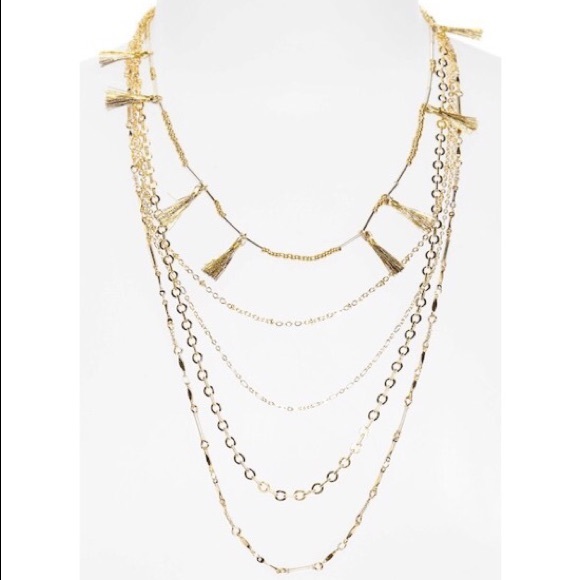 Rebecca Minkoff Jewelry - Rebecca Minkoff Layered Necklace Metallic Tassels